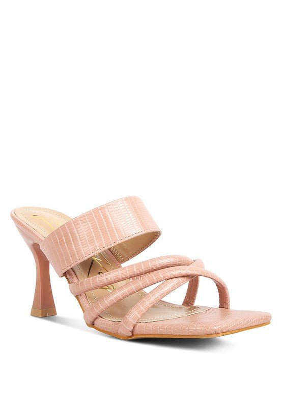 CHIRI Criss Cross Strap Spool Heel Sandals - Lorenza Alessandra