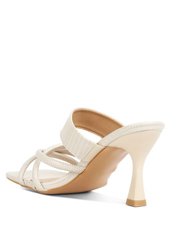 CHIRI Criss Cross Strap Spool Heel Sandals - Lorenza Alessandra