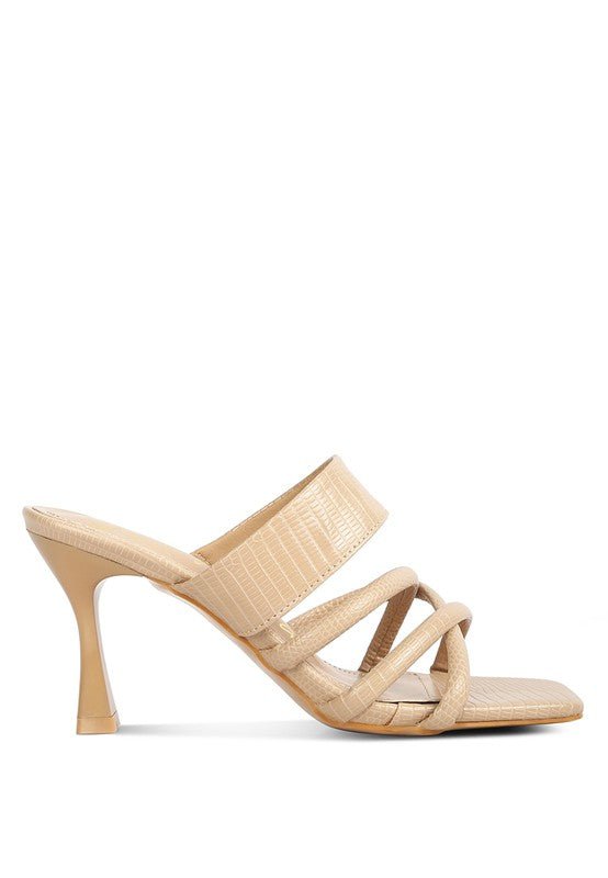 CHIRI Criss Cross Strap Spool Heel Sandals - Lorenza Alessandra