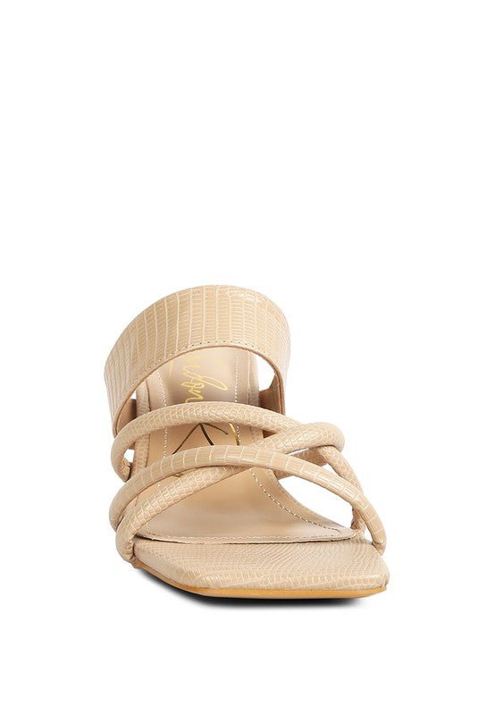 CHIRI Criss Cross Strap Spool Heel Sandals - Lorenza Alessandra