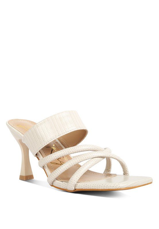 CHIRI Criss Cross Strap Spool Heel Sandals - Lorenza Alessandra