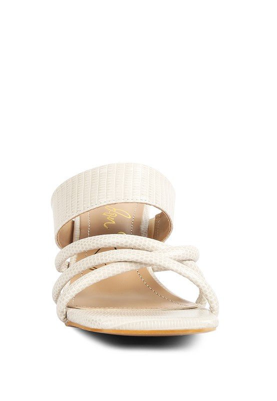 CHIRI Criss Cross Strap Spool Heel Sandals - Lorenza Alessandra