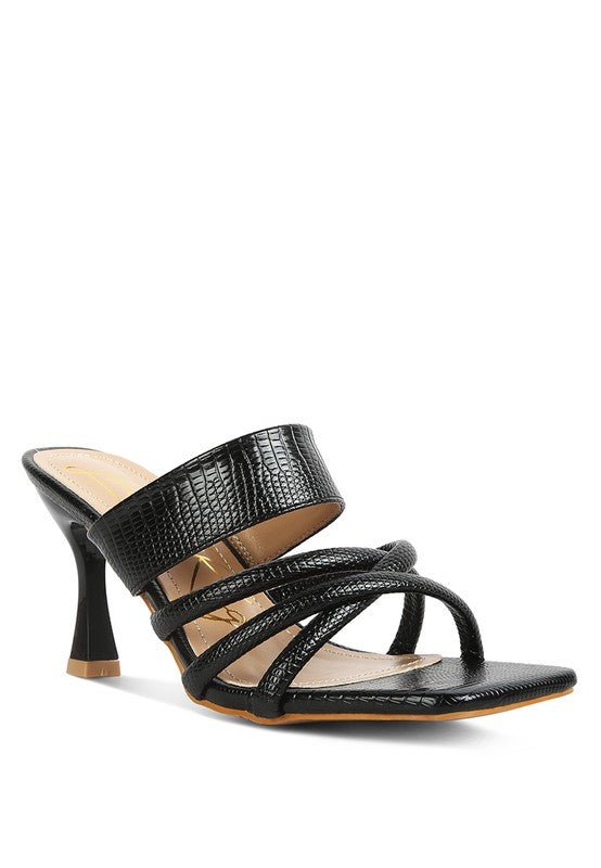 CHIRI Criss Cross Strap Spool Heel Sandals - Lorenza Alessandra