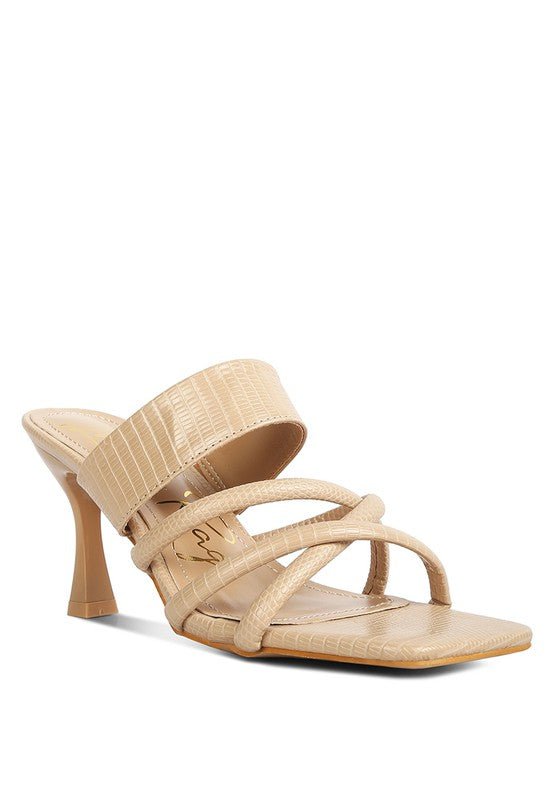 CHIRI Criss Cross Strap Spool Heel Sandals - Lorenza Alessandra