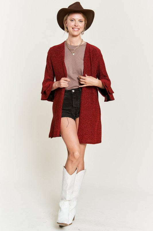 Glitter Bell sleeve Kimono style Cardigan Curvy